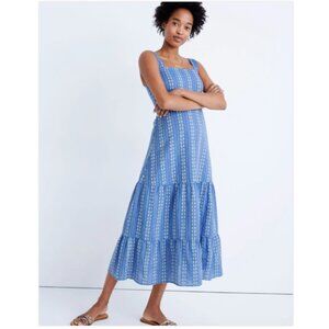 Madewell Embroidered Button-Back Tiered Sundress Size 6